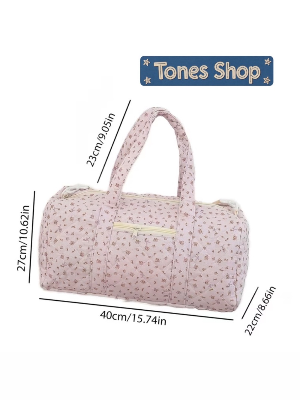 Pink Floral Duffle Bag